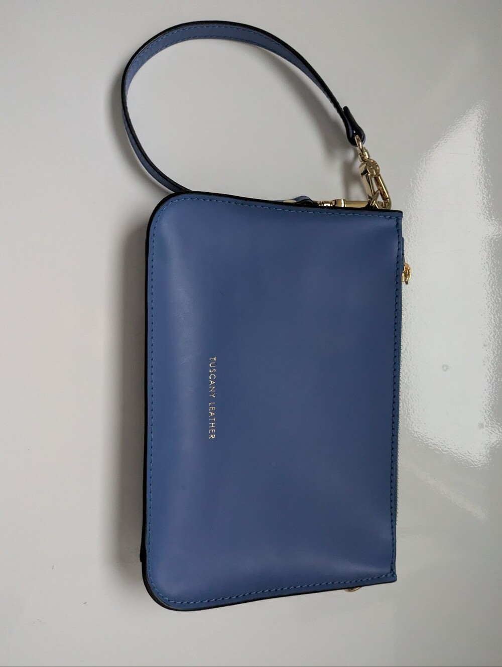 Tuscany Leather Navy Wristlet Clutch